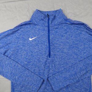 Nike Running Dri-Fit Shirt Women's Small Blue Swoosh Athletic Quarter Zip